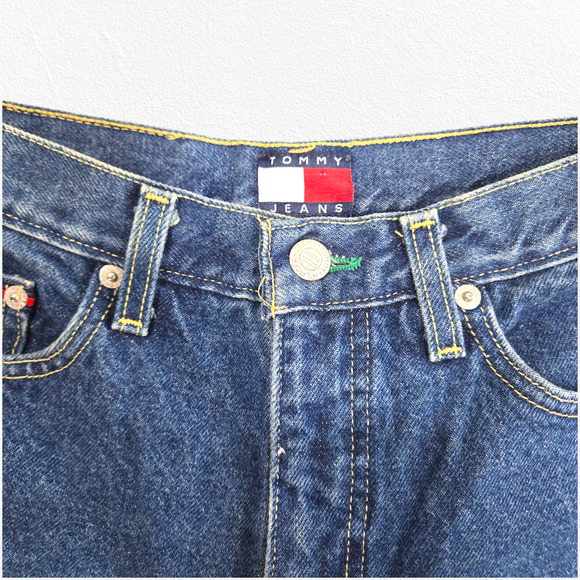 Vintage Tommy Jeans High Rise Straight Leg Denim Jeans Size 28 Y2K 90s USA Made - Picture 4 of 9